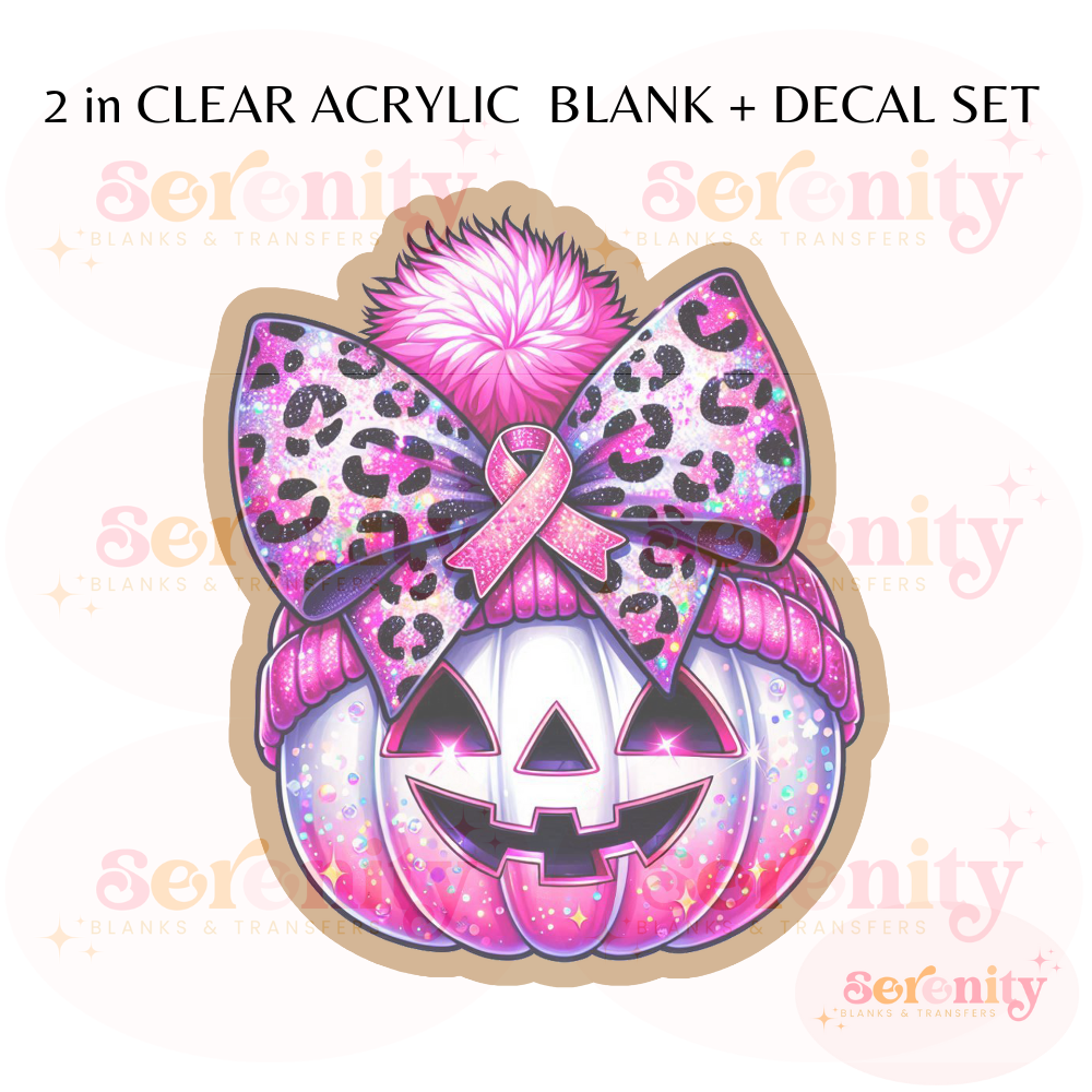 Pink Jack o Lantern Breast Cancer Awareness acrylic blanks & decal set