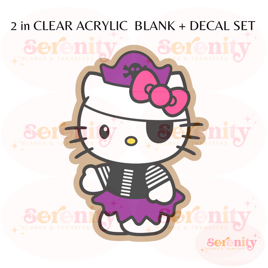 Pirate Hello Kitty acrylic blanks & decal set