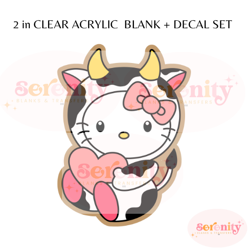 Cow Kitty Acrylic blanks & decal set