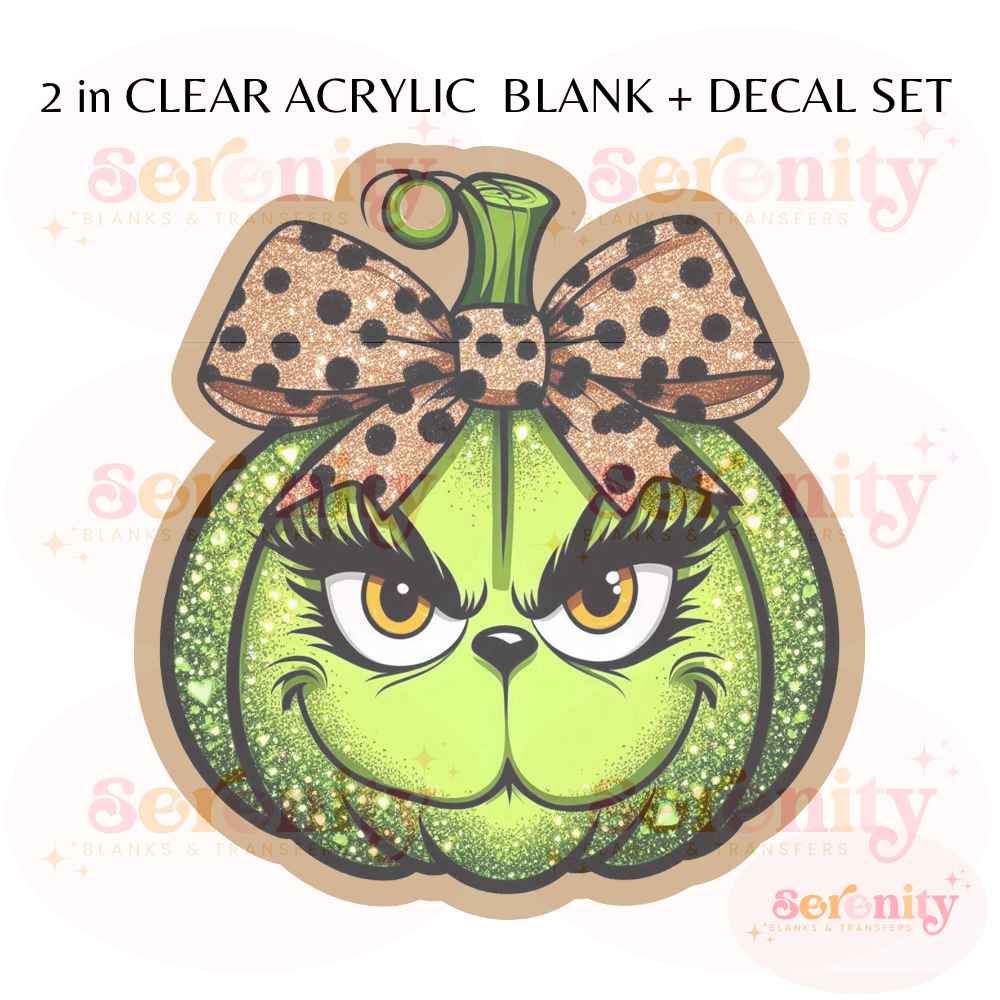 Grinch Pumkin acrylic blanks & decal set