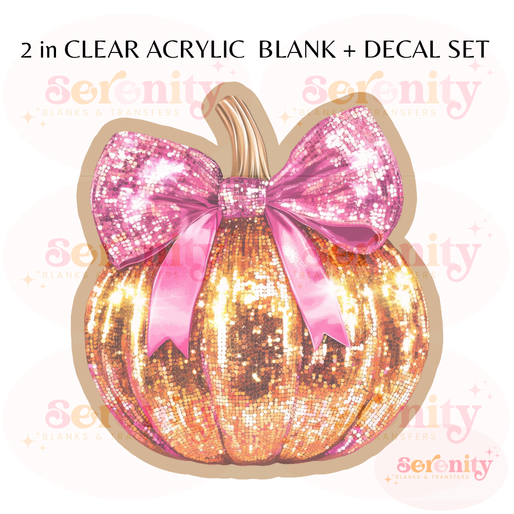 Sparkly Pumkin acrylic blanks & decal set