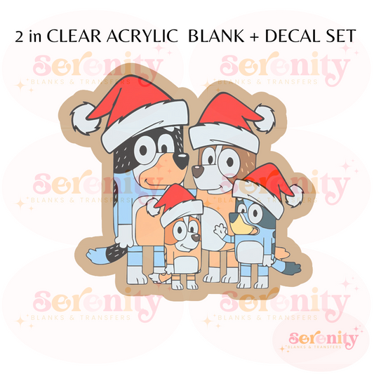 Christmas Family Blue Dog acrylic blanks & decal set