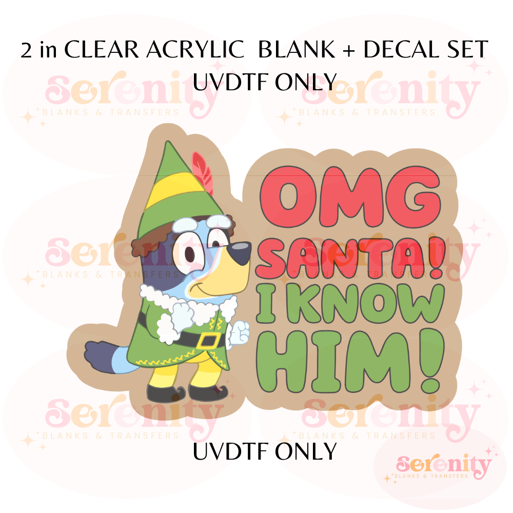 Elf Blue Dog acrylic blanks & decal set UVDTF ONLY