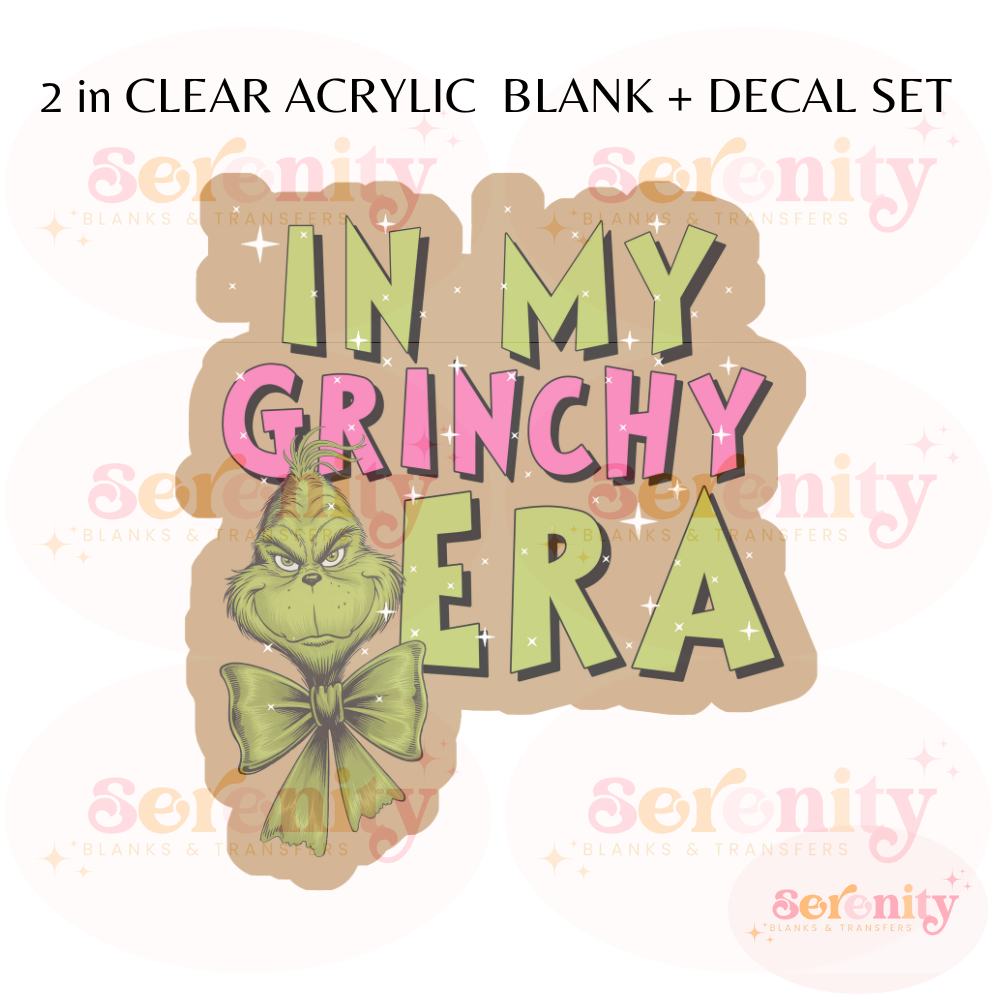 In My Grinchy Era acrylic blanks & decal set UVDTF ONLY