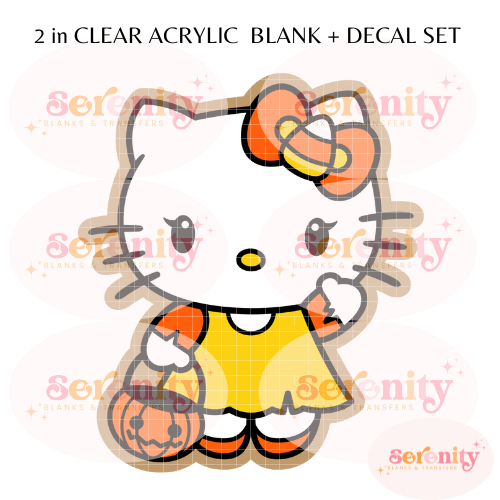 Candy Corn Kitty Acrylic blanks & decal set