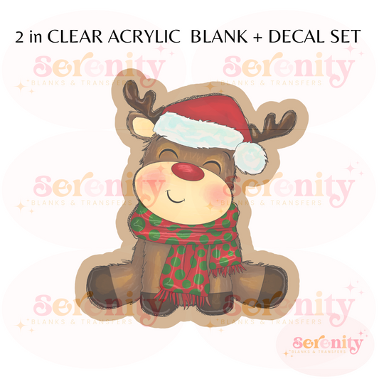 Christmas Reindeer acrylic blanks & decal set