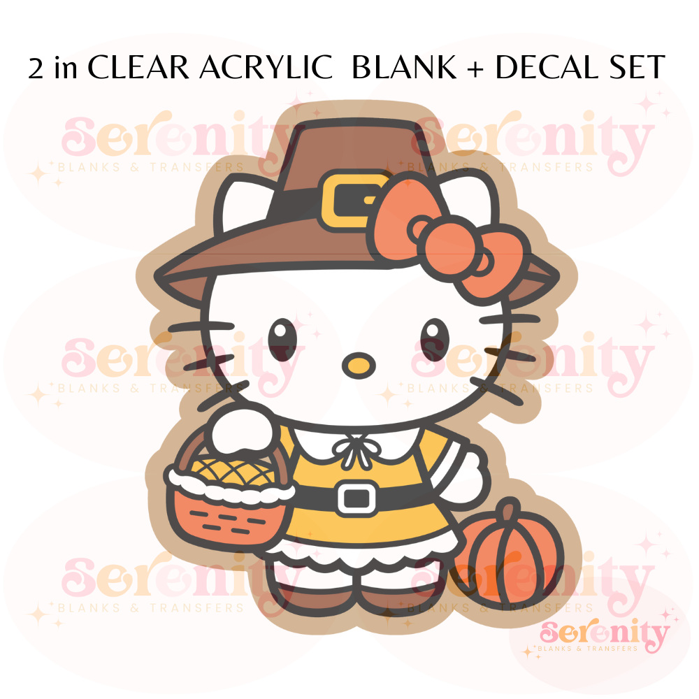 Thanksgiving Hello Kitty acrylic blanks & decal set