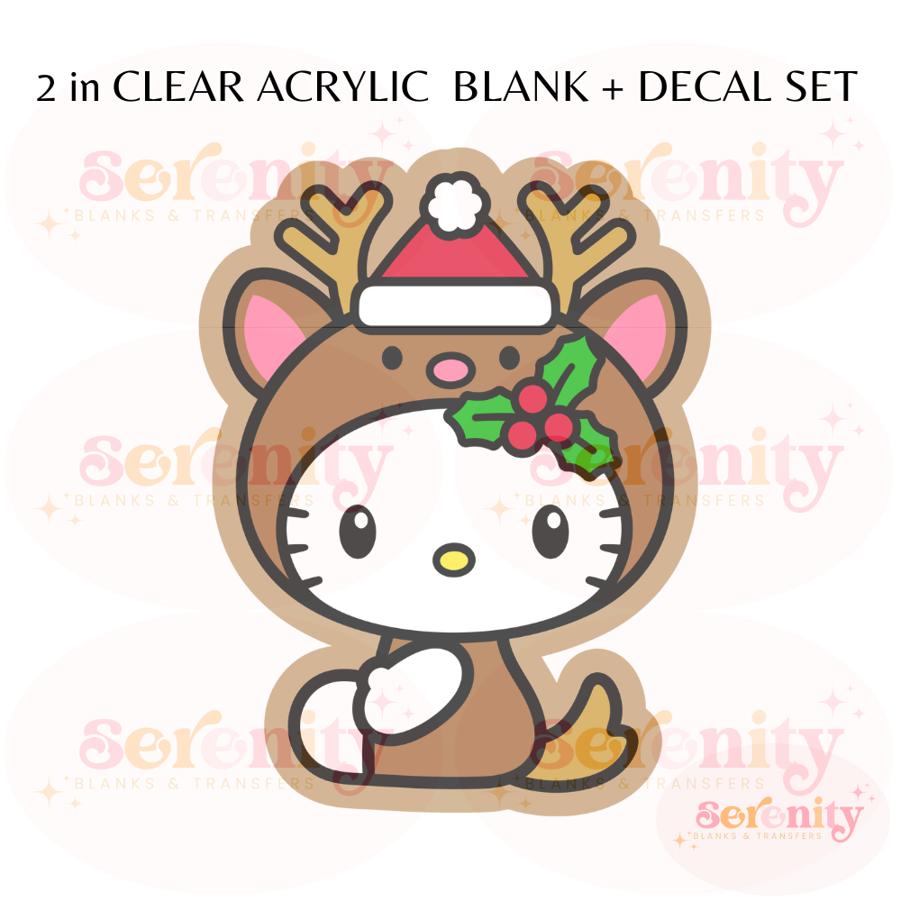 HK Christmas Reindeer acrylic blanks & decal set