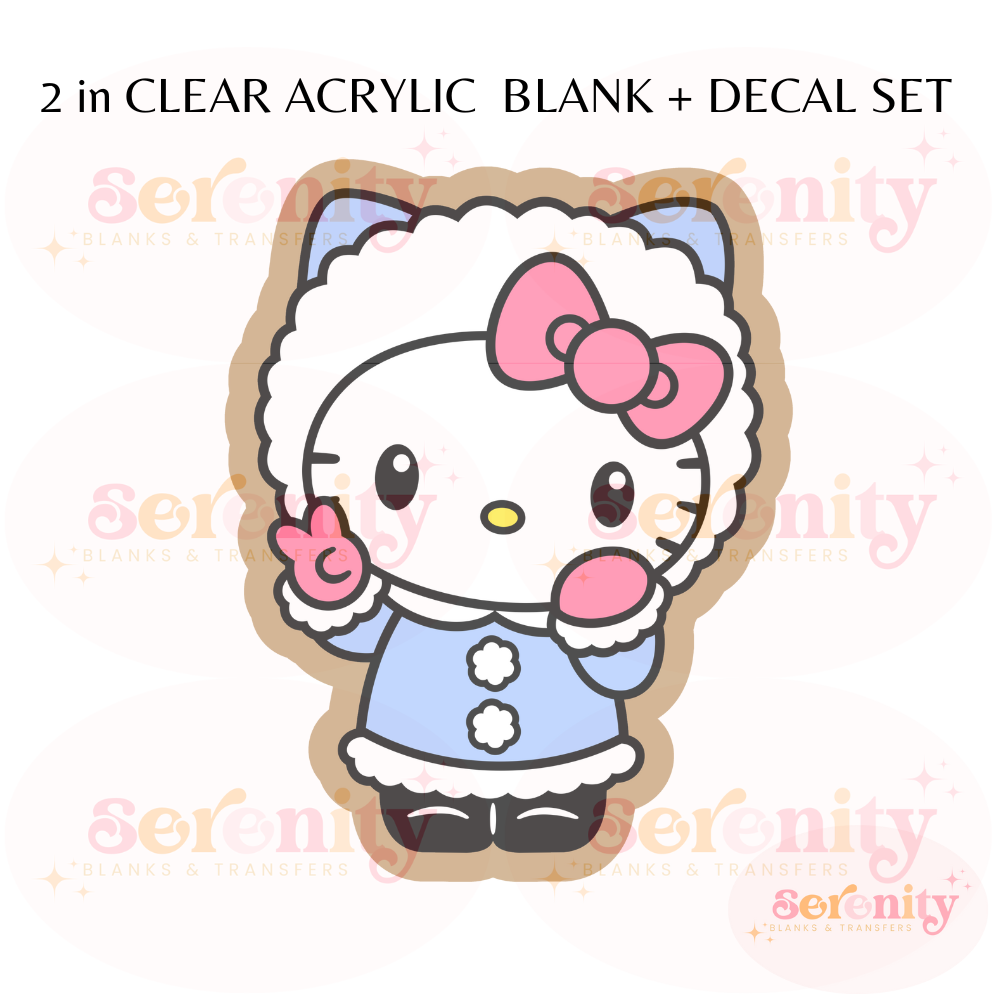 Blue Winter Hello Kitty acrylic blanks & decal set