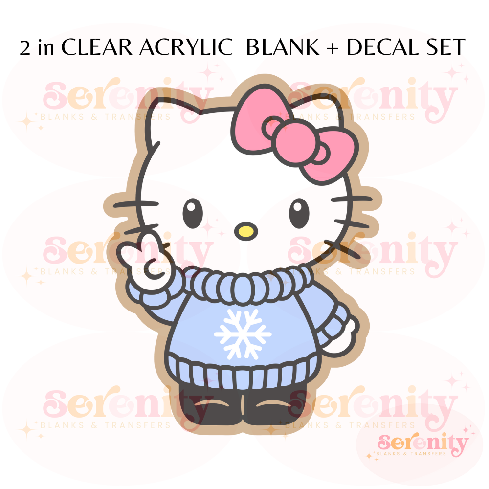 Hello Kitty Cozy Sweateracrylic blanks & decal set