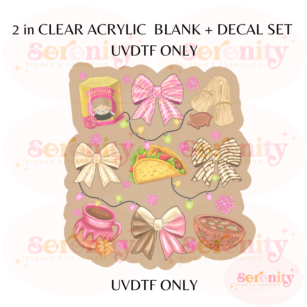 Christmas Pan Dulce & Chocolate Abuelita acrylic blanks & decal set UVDTF ONLY