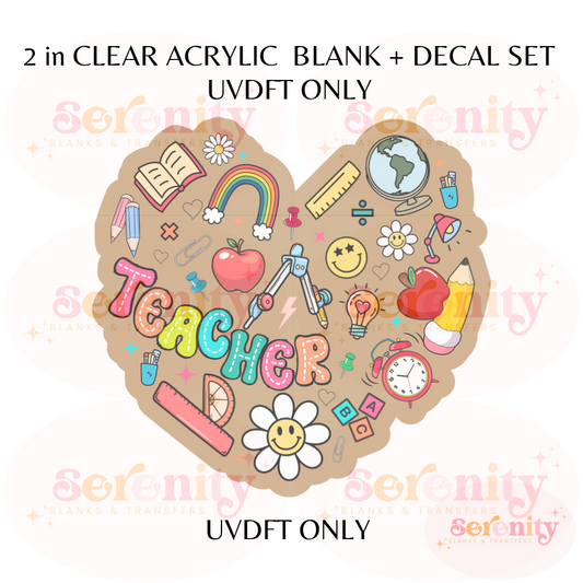 TEACHER acrylic blanks & decal set UVDTF ONLY