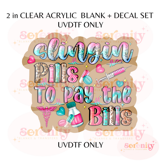 Slinging to pay the Bills acrylic blanks & decal set UVDTF ONLY