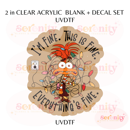 Anxiety acrylic blanks & decal set UVDTF