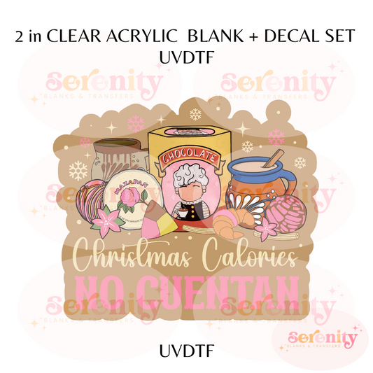 Christmas Calories No Cuentan acrylic blanks & decal set UVDTF