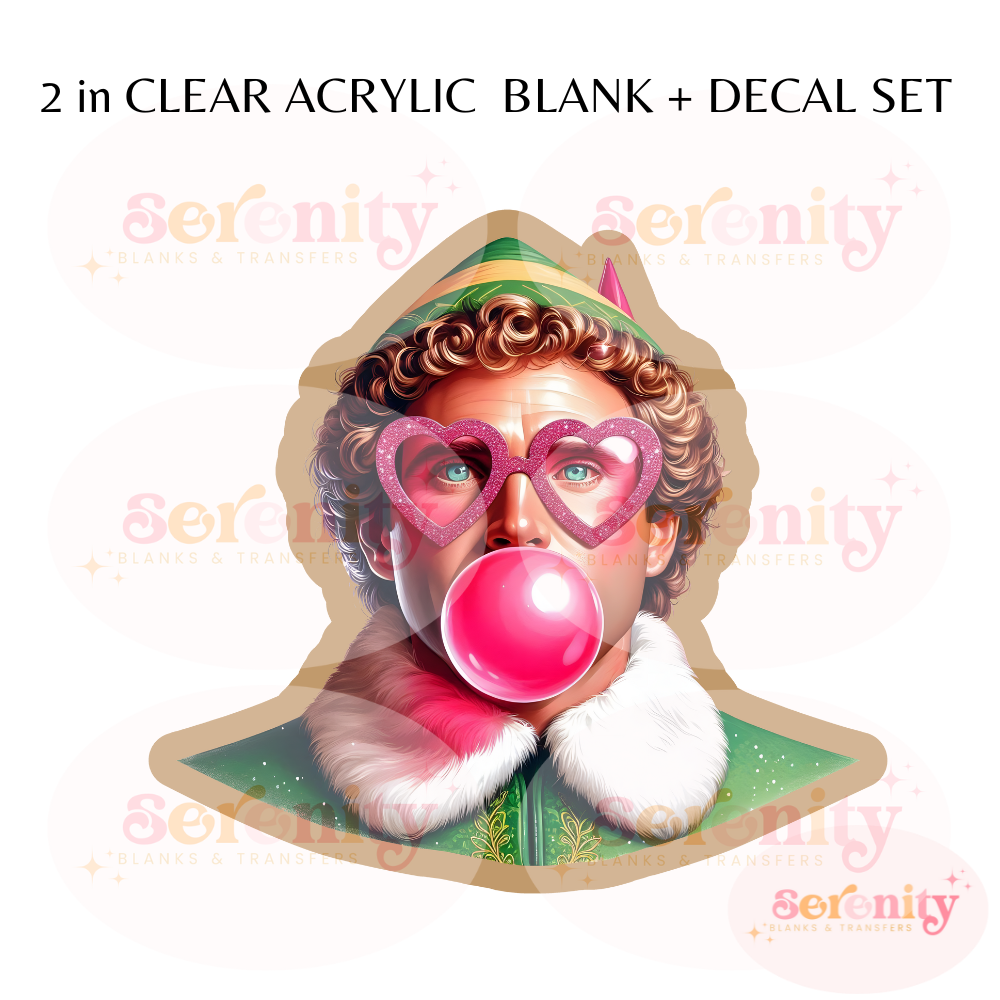 Buddy the elf acrylic blanks & decal set