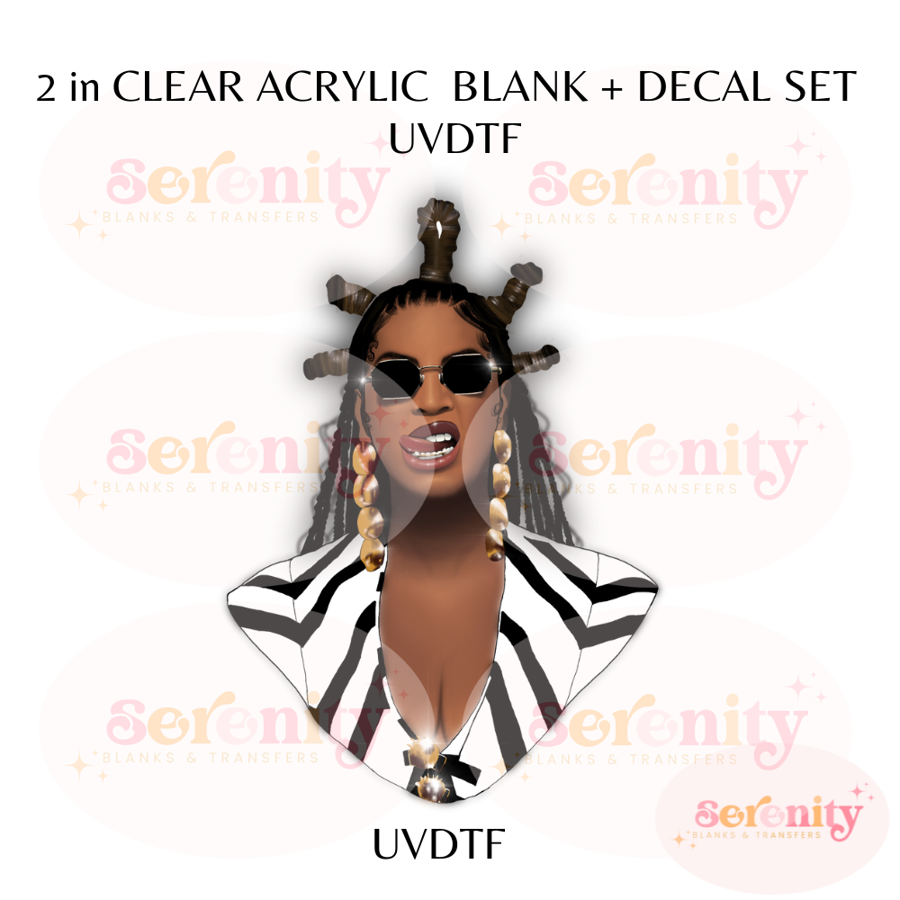 Queen B acrylic blanks & decal set UVDTF