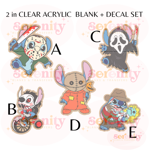 Horror Stitch Acrylic blank & decal set