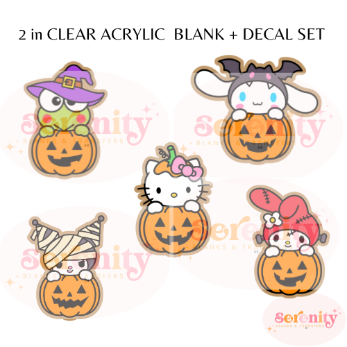 Halloween Kitty and Friends Acrylic blank & decal set