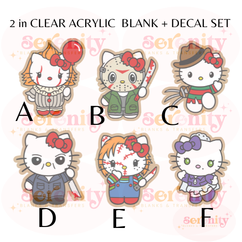 Horror Kitty Acrylic blank & decal set