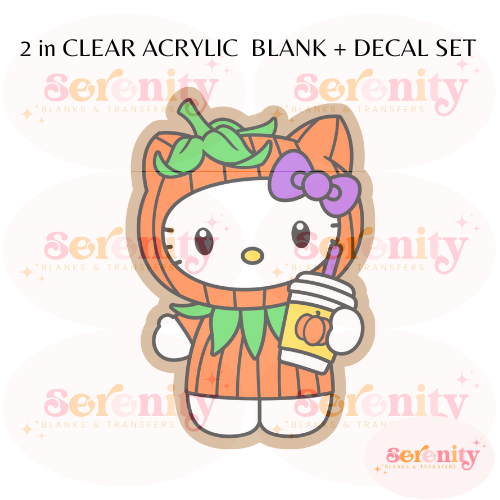 Pumpkin Kitty Acrylic blanks & decal set