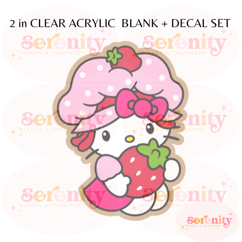 Strawberry Kitty Acrylic blanks & decal set