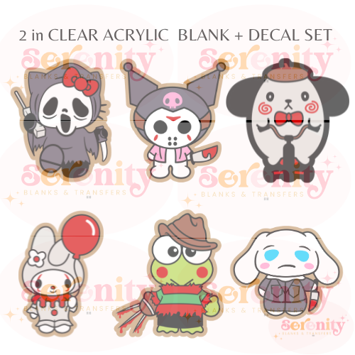 Horror Kitty and Friends Acrylic blank & decal set