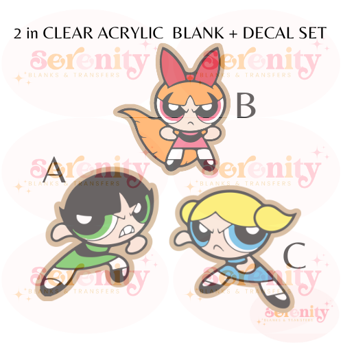 Power Puff Girls acrylic blanks & decal set