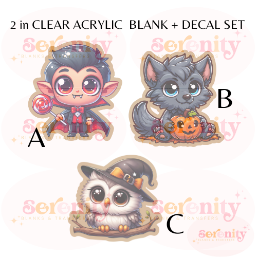 Cute Halloween pt2 acrylic blanks & decal set