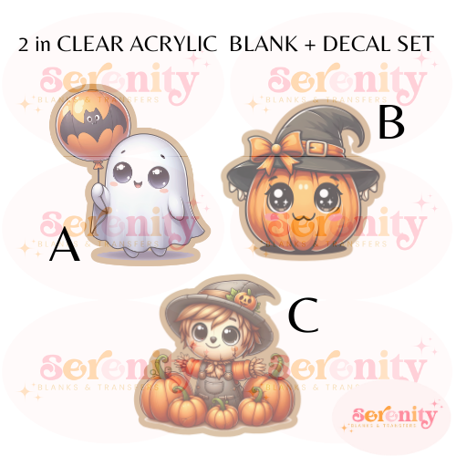 Cute Halloween pt3 acrylic blanks & decal set