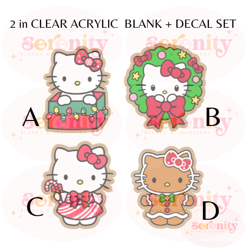 HK Christmas Acrylic blanks & decal set