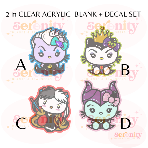 Villain Kitty Acrylic blank & decal set