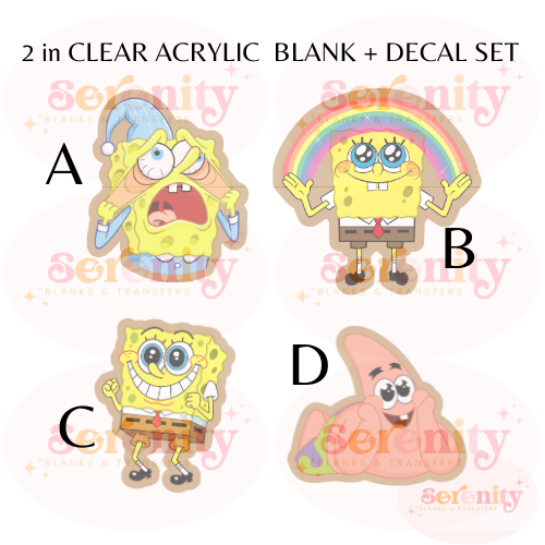 Sponge bob Acrylic blank & decal set