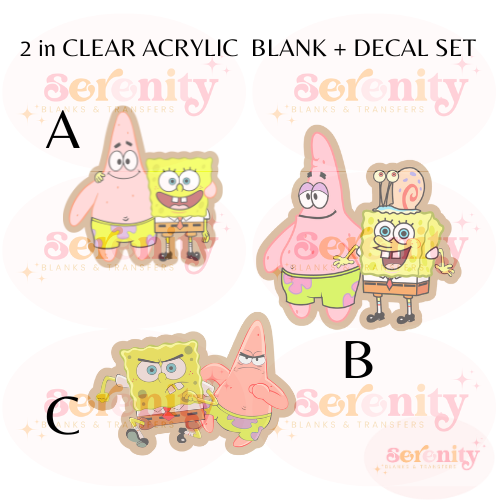 Sponge bob and friends Acrylic blank & decal set