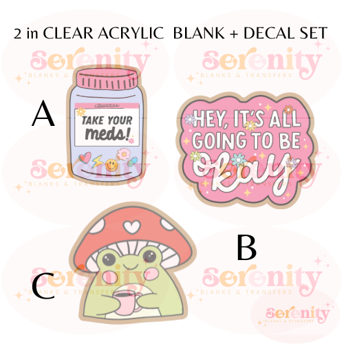 Cute Retro Acrylic blank & decal set