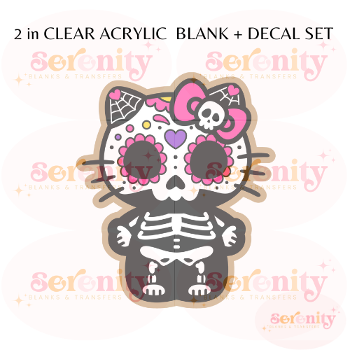 Sugar Skull Kitty Acrylic blanks & decal set