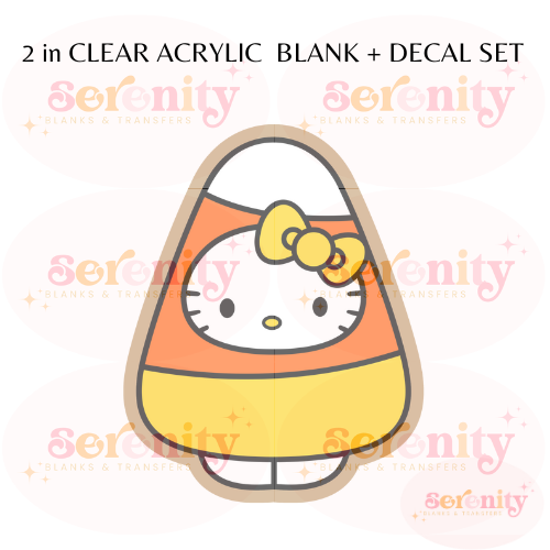 Candy Corn Kitty Acrylic blanks & decal set