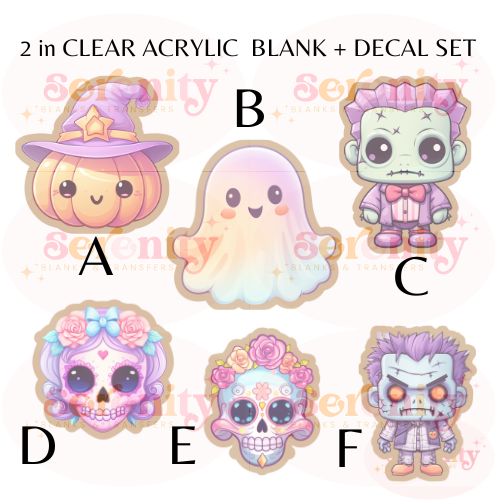 Halloween Kawaii pt1 Acrylic blank & decal set