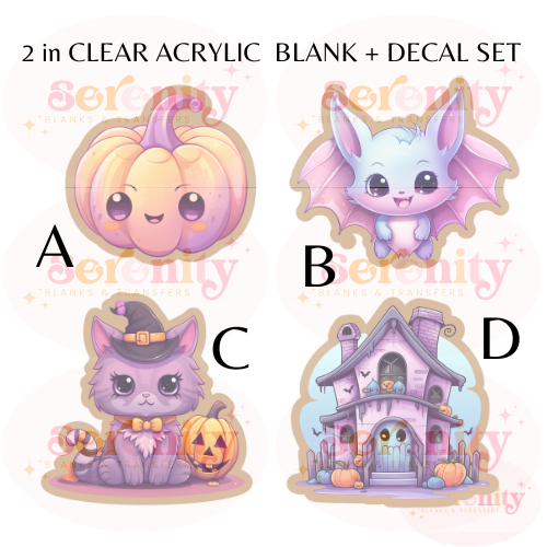 Halloween Kawaii pt2 Acrylic blank & decal set