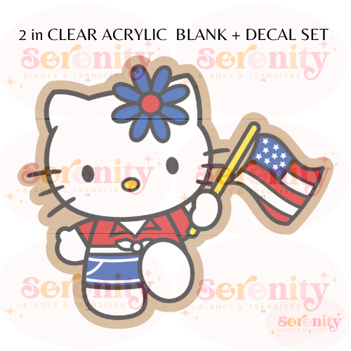 Patriotic Kitty Acrylic blanks & decal set