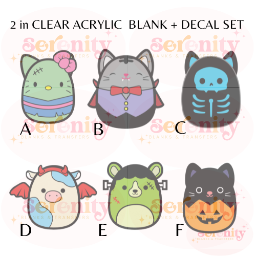 Cute Squish Mellows Halloween blank & decal set