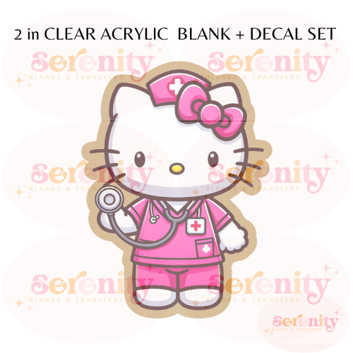 Nurse Kitty Acrylic blanks & decal set