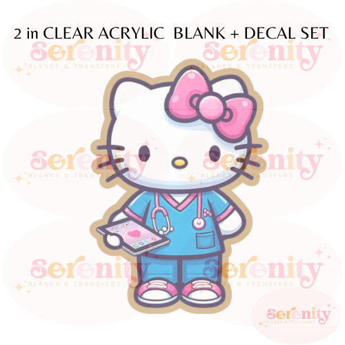 Medical Assistant/CNA Hello Kitty acrylic blanks & decal set