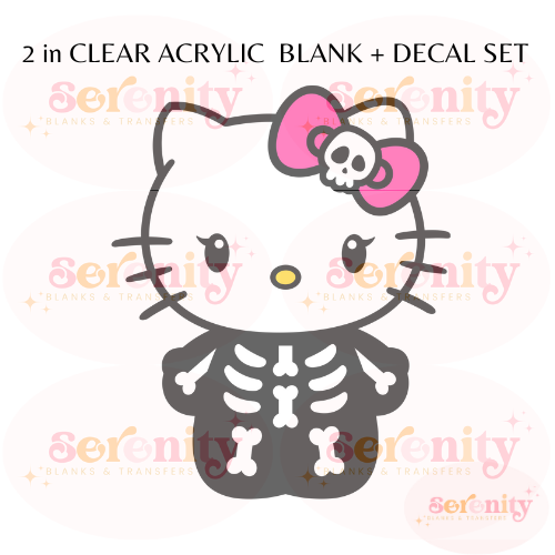 Skeleton Kitty Acrylic blanks & decal set