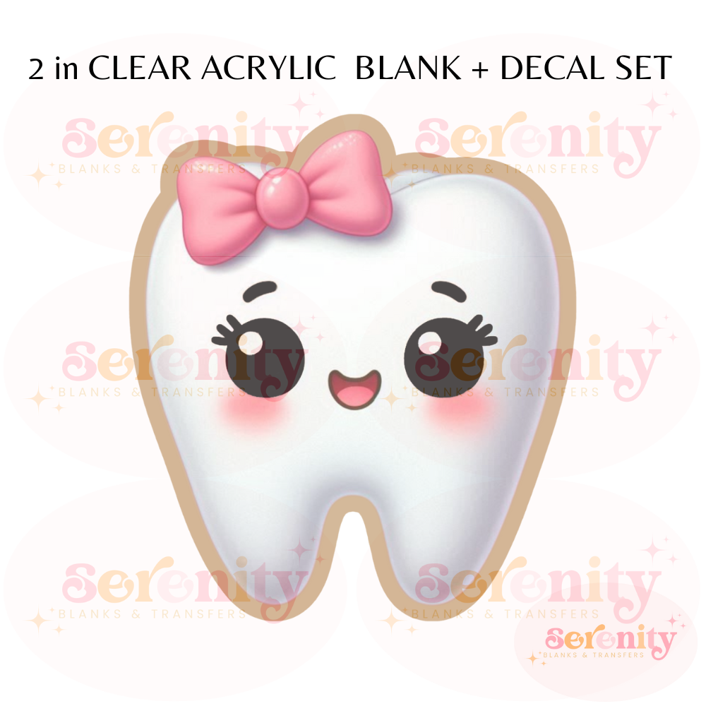 Kawaii Tooth acrylic blanks & decal set