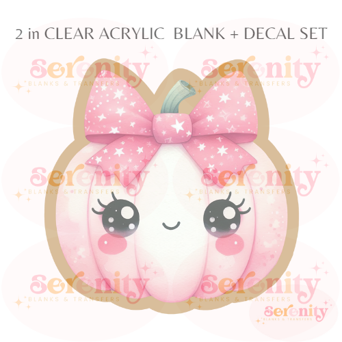 Pink Kawaii Pumpkin Acrylic blanks & decal set