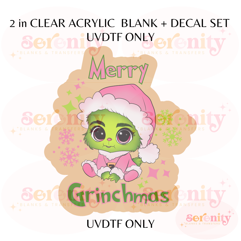 Marry Grinchmas acrylic blanks & decal set UVDTF ONLY