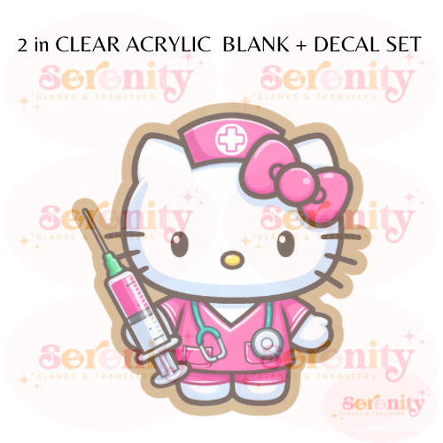 Phlebotomist Kitty Acrylic blanks & decal set