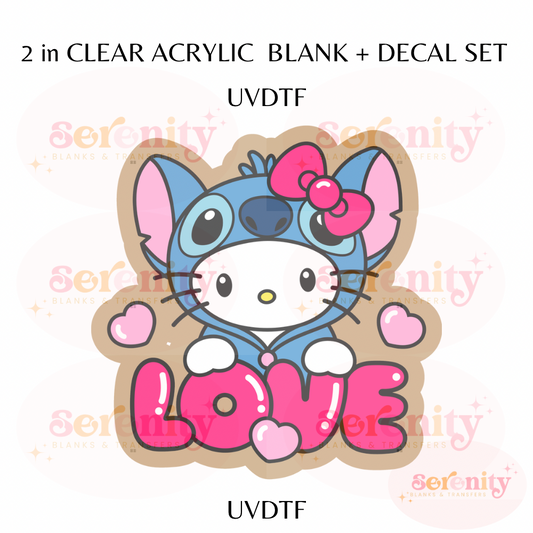 Love Kitty stitch acrylic blanks & decal set UVDTF ONLY