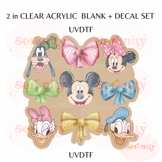 Coquette mouse & friends acrylic blanks & decal set UVDTF ONLY